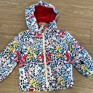 Roxy Girl's Mini Jetty Snow Jacket Bright White Leopard Toddler 3